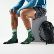 Șosete Merino hiking Smartwool Hike Trail Trekker Print - verde Winter Moss | Crew | Targeted Cushion