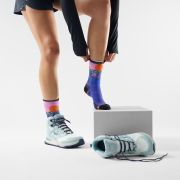 Șosete Merino hiking Smartwool Hike Mountain Sunrise - bleumarin Deep Navy | Crew | Targeted Cushion