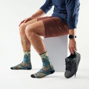 Șosete Merino ciclism Smartwool Bike Rugged Ride Print - albastru Capri | Crew | Zero Cushion