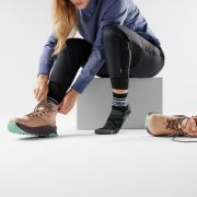 Șosete Merino hiking Smartwool Hike Zig Zag Valley - negru | Mid Crew | Light Cushion