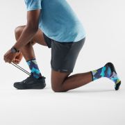 Șosete Merino trail running Smartwool Trail Run Summit Sector - albastru Nightfall Blue | Crew | Targeted Cushion