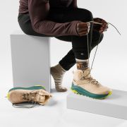 Șosete Merino hiking Smartwool Hike Bear Stripe - gri Ash | Mid Crew | Targeted Cushion