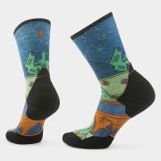 Șosete Merino alergare trail Smartwool Trail Run Mountain Print - albastru Twilight Blue | Crew | Targeted Cushion