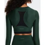 Bluză crop On Train Long Sleeve Crop W | antrenament - Obsidian