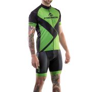 Tricou ciclism Merida Rhombe Design scurt verde negru fermoar lung 740122-435