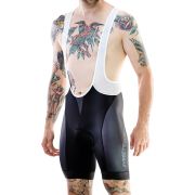 Pantaloni Merida Rhombe Design scurt gri/negru cu bretele 740566-435 S