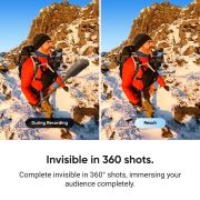 Bat de selfie Insta360 Action Invisible Selfie Stick - fibră de carbon