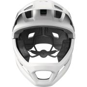 Cască copii MTB full-face Abus YouDrop FF - alb cu accente lămâie