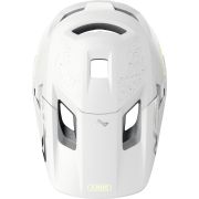 Cască copii MTB full-face Abus YouDrop FF - alb cu accente lămâie