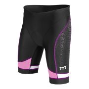 Pantaloni scurți triatlon TYR Competitor 8" damă - negru cu mov