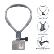 Suport magnetic de gât Telesin pentru camere de acțiune