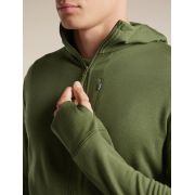 Hanorac Merino Icebreaker 260 Quantum Zip Hood - verde Sphagnum