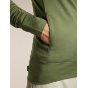 Hanorac Merino Icebreaker 260 Quantum Zip Hood - verde Sphagnum