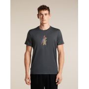 Tricou Merino Icebreaker 150 Tech Lite Bear Tour - negru Obsidian