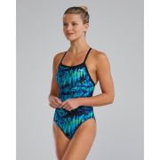 Costum înot întreg femei TYR Diamondfit - albastru/verde | rezistent clor