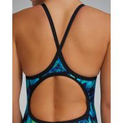 Costum înot întreg femei TYR Diamondfit - albastru/verde | rezistent clor
