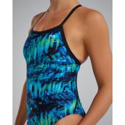 Costum înot întreg femei TYR Diamondfit - albastru/verde | rezistent clor