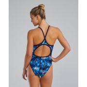 Costum înot întreg femei TYR Diamondfit - roșu/alb/albastru | rezistent clor