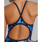 Costum înot întreg femei TYR Diamondfit - roșu/alb/albastru | rezistent clor