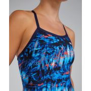 Costum înot întreg femei TYR Diamondfit - roșu/alb/albastru | rezistent clor