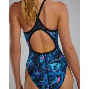 Costum înot femei TYR Marmaris - albastru/roz | rezistent clor