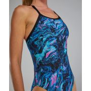Costum înot femei TYR Marmaris - albastru/roz | rezistent clor