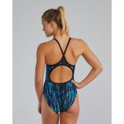 Costum înot întreg femei TYR Durafast Elite - albastru curcubeu/negru | rezistent clor