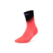 Șosete compresie CEP Run Edition Split Mid Cut W - coral neon/negru | alergare