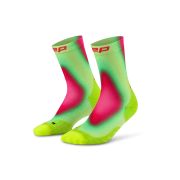 Șosete compresie CEP Run Gradient Mid Cut 5.0 - lime/roz | alergare