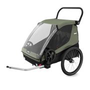 Remorcă Thule Courier 2 copil/opțional transport câine/marfă verde