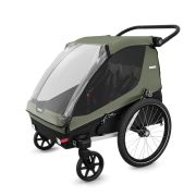 Remorcă Thule Courier 2 copil/opțional transport câine/marfă verde