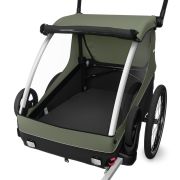 Remorcă Thule Courier 2 copil/opțional transport câine/marfă verde