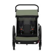 Remorcă Thule Courier 2 copil/opțional transport câine/marfă verde