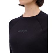 Bluză termică merinos femei CEP Core Run Merino Base Layer - negru | mânecă lungă