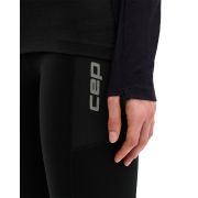 Bluză termică merinos femei CEP Core Run Merino Base Layer - negru | mânecă lungă
