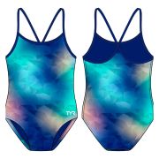 Costum înot întreg fete TYR Addy Diamondfit - turcoaz/multicolor | rezistent clor