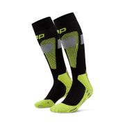 Șosete compresie schi CEP Ski Merino 3.0 - negru/lime | compresie schi
