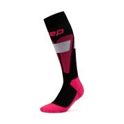 Șosete compresie schi femei CEP Ski Merino 3.0 - negru/roz | compresie schi