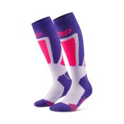 Șosete compresie schi femei CEP Ski Thermo 4.0 - mov/roz | compresie schi