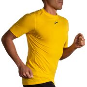 Brooks High Point Short Sleeve – Tricou de alergare trail, lână merinos - Galben