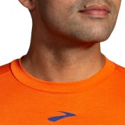 Brooks High Point Short Sleeve – Tricou de alergare trail, lână merinos - Portocaliu