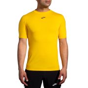 Brooks High Point Short Sleeve – Tricou de alergare trail, lână merinos - Galben