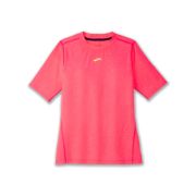 Brooks High Point Short Sleeve W – Tricou de alergare trail, lână merinos - Roz