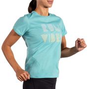 Brooks Distance Short Sleeve 3.0 W – Tricou de alergare pentru zi de zi - Albastru