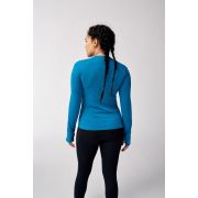 Brooks High Point Long Sleeve W – Bluză de alergare trail cu mânecă lungă, lână merinos - Albastru