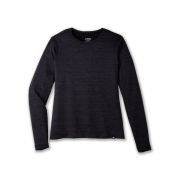 Brooks Luxe Long Sleeve W – Bluză de alergare cu mânecă lungă, foarte moale - Negru