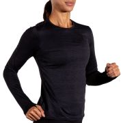 Brooks Luxe Long Sleeve W – Bluză de alergare cu mânecă lungă, foarte moale - Negru