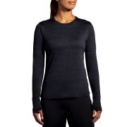 Brooks Luxe Long Sleeve W – Bluză de alergare cu mânecă lungă, foarte moale - Negru