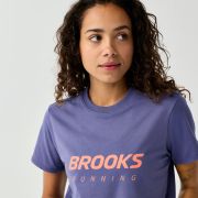 Brooks Graphic Short Sleeve W – Tricou sport cu imprimeu - Mov