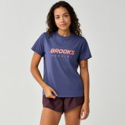 Brooks Graphic Short Sleeve W – Tricou sport cu imprimeu - Mov